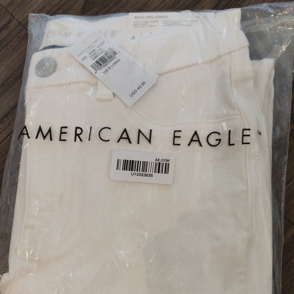 American Eagle AE White Skinny 6 Jeans Curvy Long